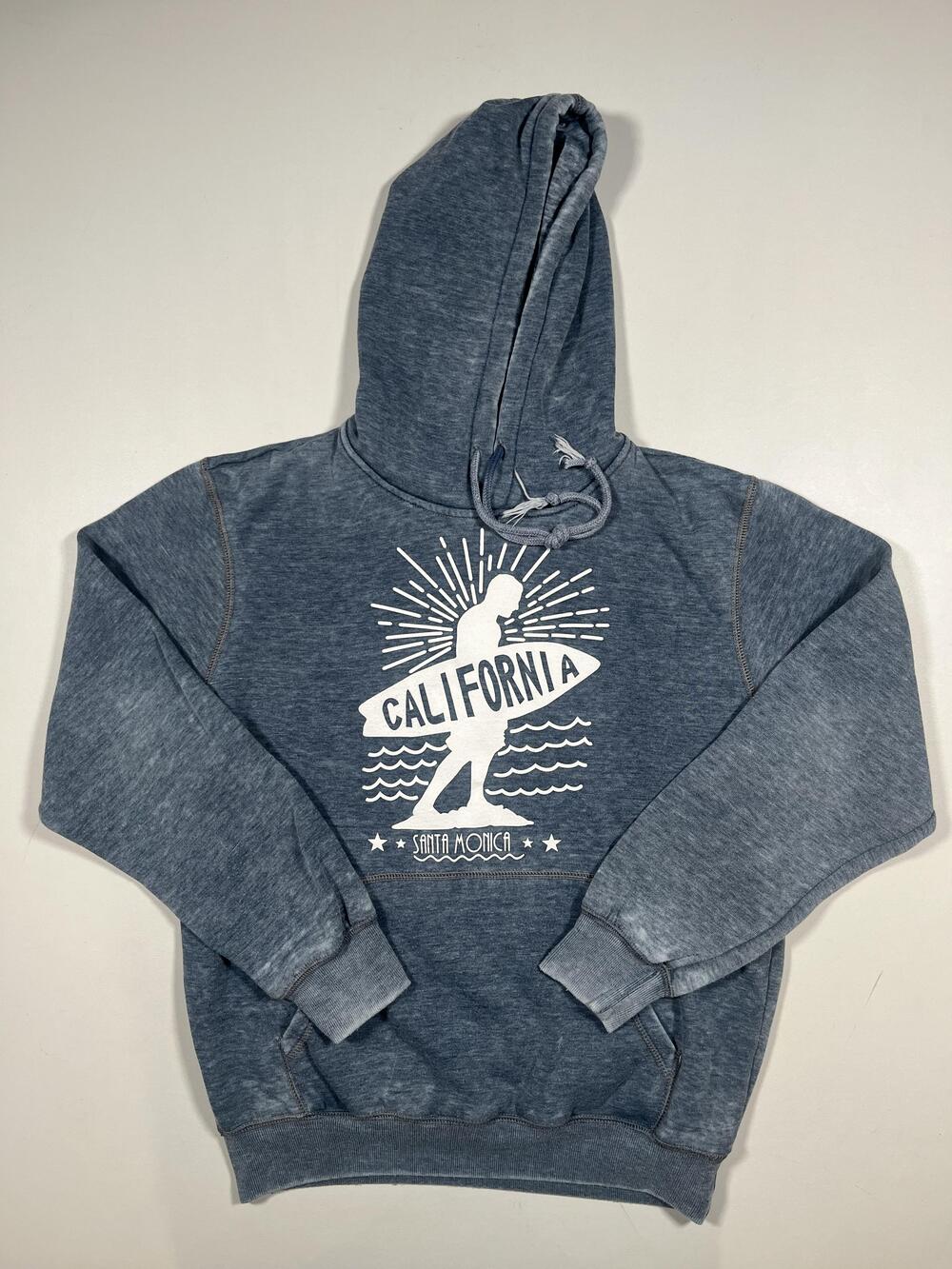 Passion-I Hoodie Sweatshirt Mens Medium Blue California Santa Monica Graphic